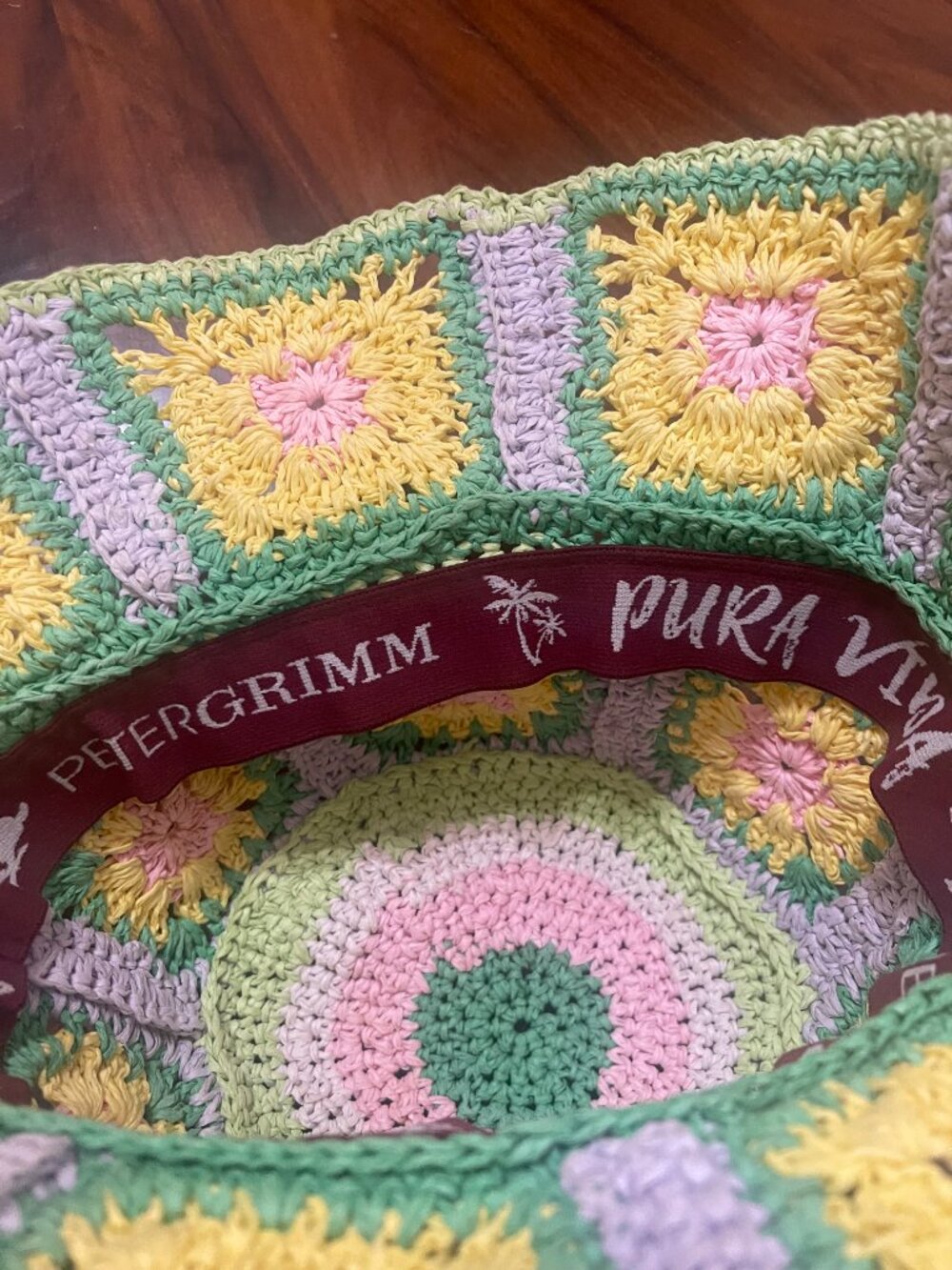 Peter Grimm Fergie Granny Square Crochet Hat Anthro Free People Style - Picture 3 of 5